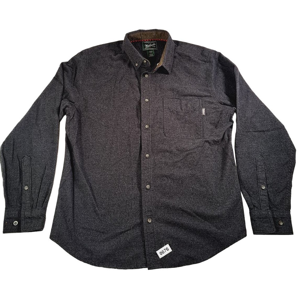 Woolrich Men's 100% Cotton Long-Sleeved Button-Up Gray Shirt Large - Picture 6 of 8